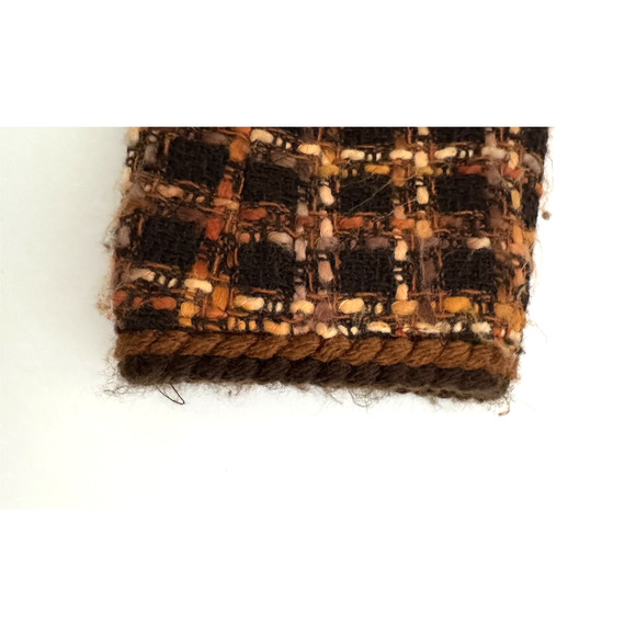 Allen Schwartz Blazer 10 Black Orange Boucle Tweed Woven Jacket Vintage Y2K - Picture 7 of 13